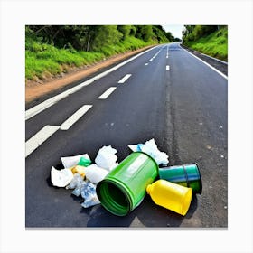 Garbage On The Road 17 Canvas Print