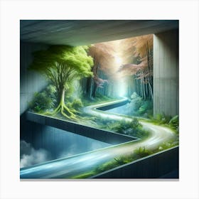 Tunnel In The Forest Canvas Print