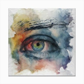 Eye Of A Woman Watercolor Painting Canvas Print