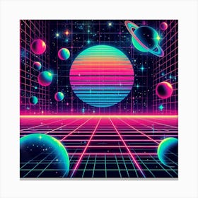 Retro Futuristic Elements,Retro Futuristic Background,Retro Futuristic Templates (10) Canvas Print