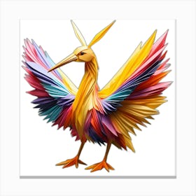 Vibrant Origami Bird Canvas Print