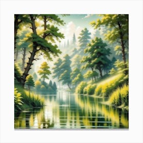 River In The Forest 83 Canvas Print