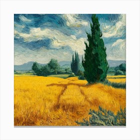 A Wheatfield With Cypresses, Vincent Van Gogh (2) 1 Canvas Print