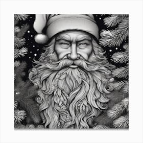 Black & White Santa Clause Canvas Print