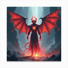 Demon Soul In A Watercolor Abyss With Mystical Energy 1 Canvas Print