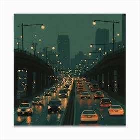 City At Night 8 Canvas Print