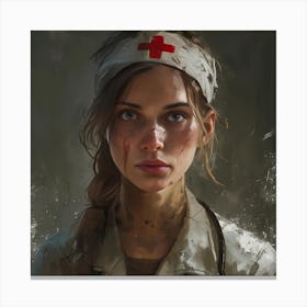 1000 Yard Stare Nurse Canvas Print