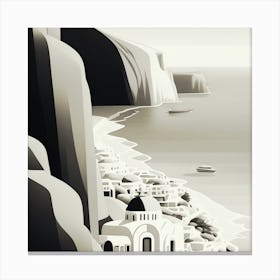 Santorini Sorrento Italy Vintage Travel Poster Art Print 1 Canvas Print