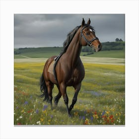 Horse In The Meadow Canvas Print