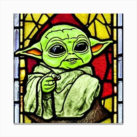 Magical Child Yoda Stained Glass Artwork Canvas Print
