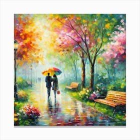 Couple In The Park 2 Canvas Print