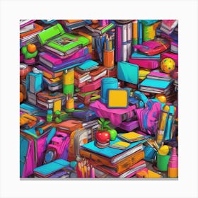 School Supplies Canvas Print