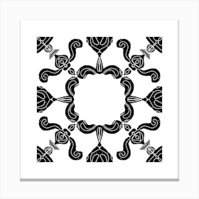 Black And White Floral Pattern 43 Lienzo