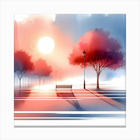 Sunset At The Park Canvas Print