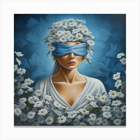 Blindfolded Woman Canvas Print