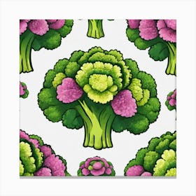 Seamless Pattern Of Broccoli 1 Canvas Print