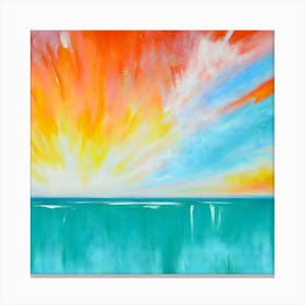 Sunset Over The Ocean 2 Canvas Print