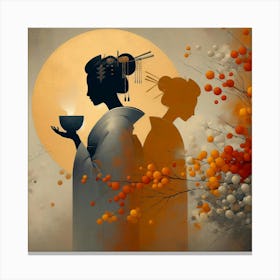 Geisha Creative Illustration Artwork 33 Canvas Print