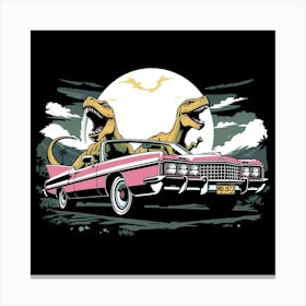 Dinosaur Car Canvas Print