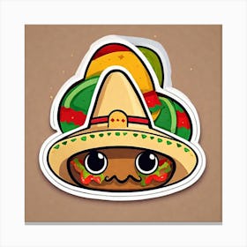 Mexican Hat Sticker Canvas Print