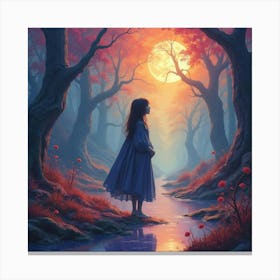 Soul In A Hauntingly Colorful Watercolor World 1 Canvas Print