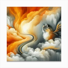 Cat In The Clouds Canvas Print