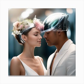 Futuristic Bride And Groom 2 Canvas Print