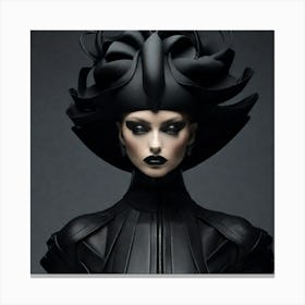 High-fashion editorial shot, model wearing avant-garde clothing Canvas Print
