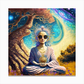 Psychedelic Woman In Meditation Canvas Print