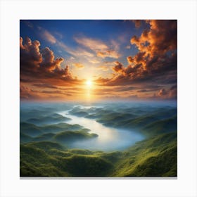 Sunrise Over The Mountains 11 Canvas Print