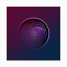 Geometric Neon Glyph Abstract on Jewel Tone Triangle Pattern 393 Canvas Print