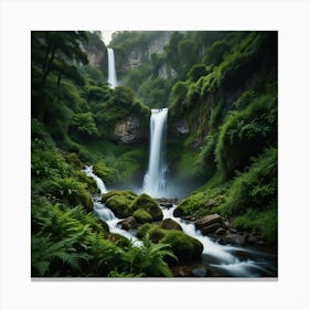 Waterfall In The Forest 18 Canvas Print