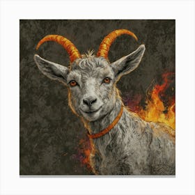 Goat On Fire 5 Canvas Print