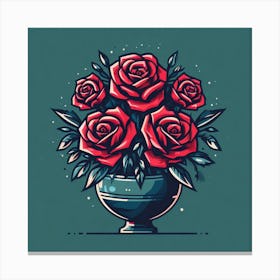 Roses In A Vase Canvas Print