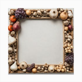 Frame Of Fruits And Vegetables Canvas Print