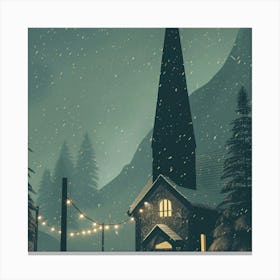 Snowy Village Canvas Print