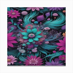 Psychedelic Flowers Canvas Print