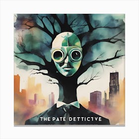 The Private Detective Navigates A Surreal Whirlwind Of Watercolor Dreams Canvas Print