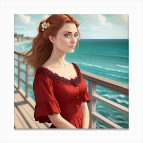 Gigi By The Sea Canvas Print
