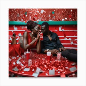 Nigerian Couple In Red Canvas Print