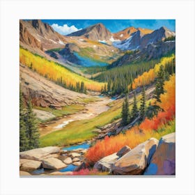 Colorful Abstract Rocky Mountain National Park Usa Art 1 Canvas Print