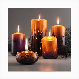 Halloween Candles 3 Canvas Print