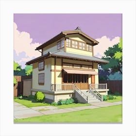 Japanese House Art Print 4 Canvas Print