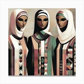 Three Muslim Women Canvas Print