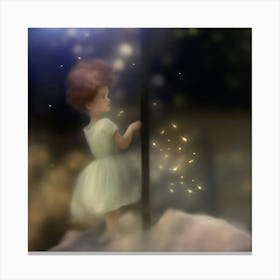 Little Girl In The Night Canvas Print