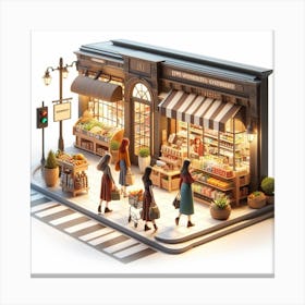 3d Model Of A Shop Canvas Print