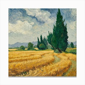 A Wheatfield With Cypresses, Vincent Van Gogh (1) 1 Canvas Print