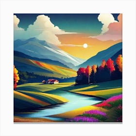 Landscape Painting 106 Canvas Print