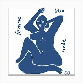 Blue Nude woman Canvas Print