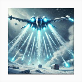 A Futuristic Sci Fi Depiction Of An Ice Barrage In Canvas Print